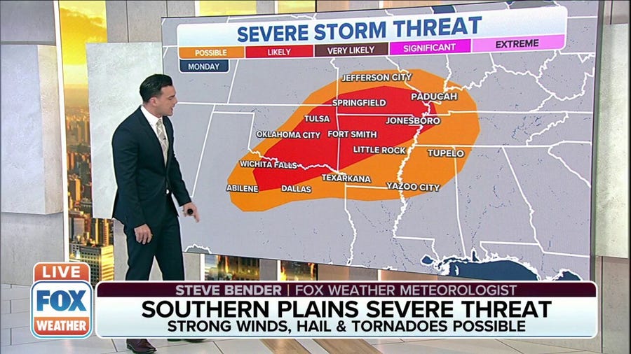 Strong winds, hail, tornadoes possible from severe threat in southern US