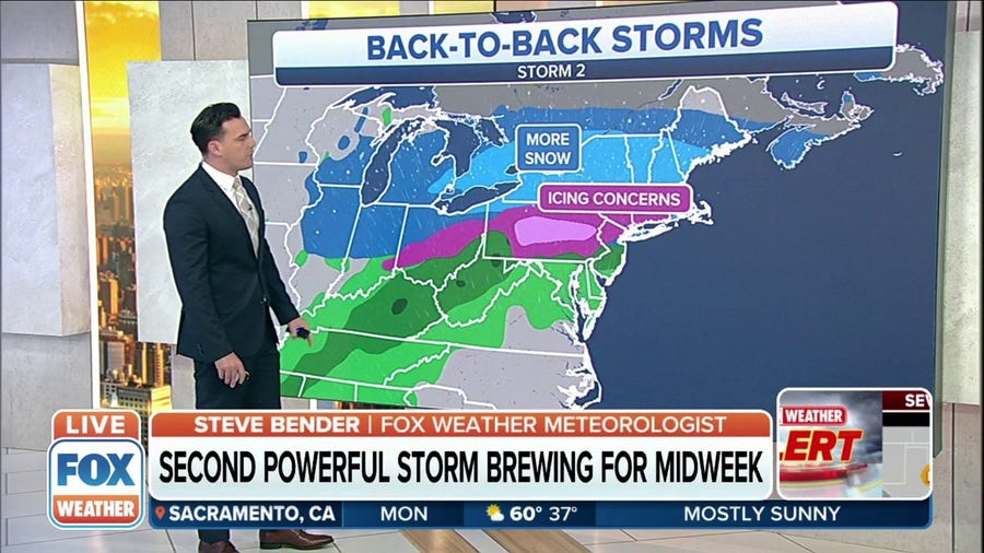 Powerful midweek storm could produce snow, ice for the Northeast