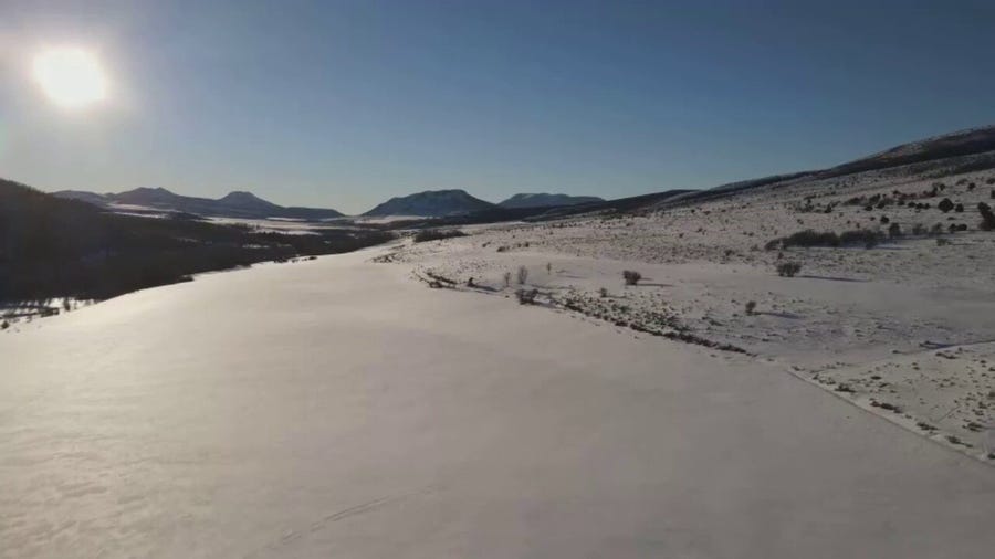 Drone video: Winter weather in Piney Mountain, Colorado