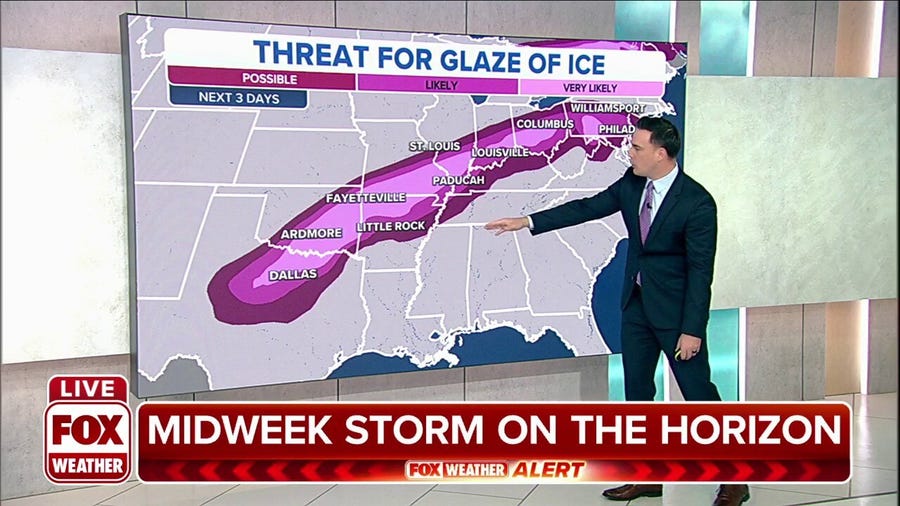 Second winter storm this week will spread snow, ice across central and eastern US