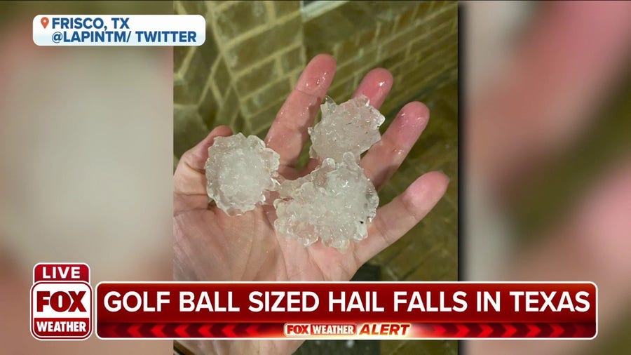 Golf ball-sized hail falls in Texas as severe storms move through