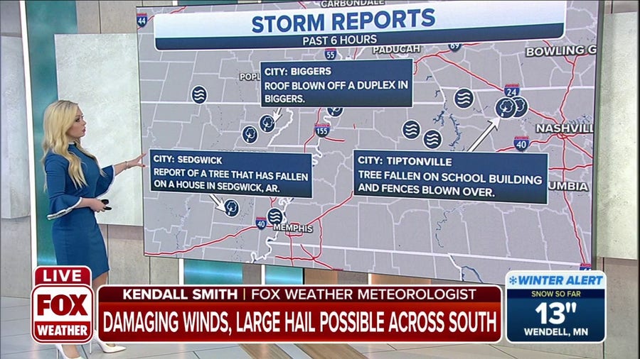 Damage reported across the mid-South as severe weather continues to move through