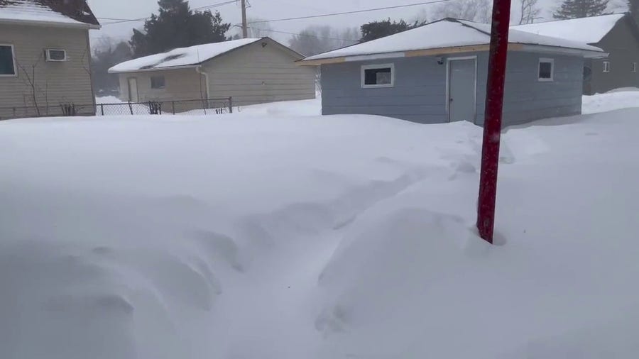 Winter Storm results in high snow drifts for Ashland, Wisconsin