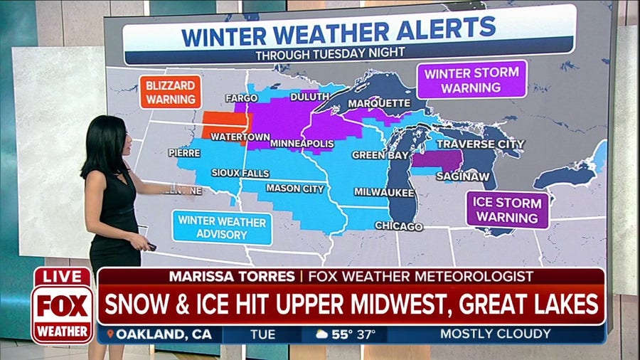 Winter Weather Alerts continue for Northern Plains, Upper Midwest, Great Lakes