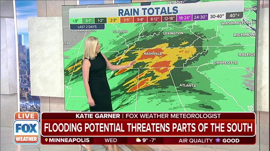 Parts of South including Tennessee see flooding potential