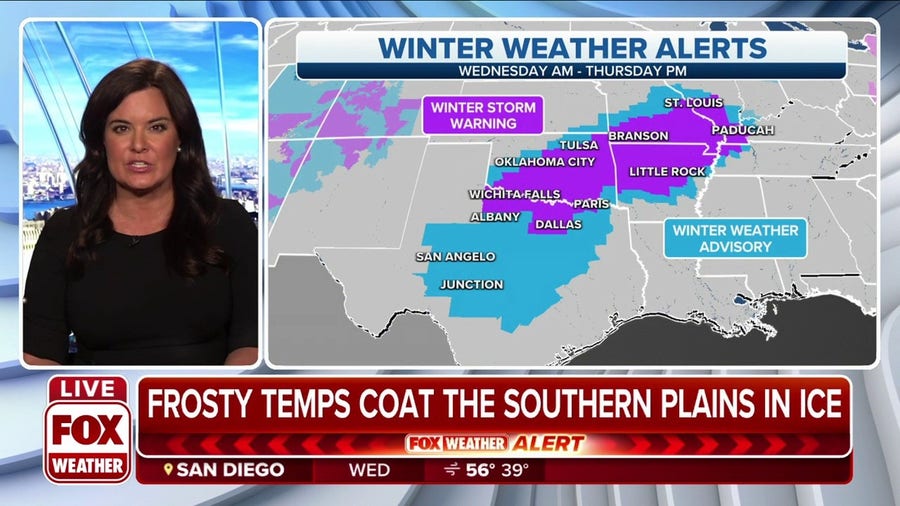 Winter storm brings ice, sleet accumulation to Southern Plains