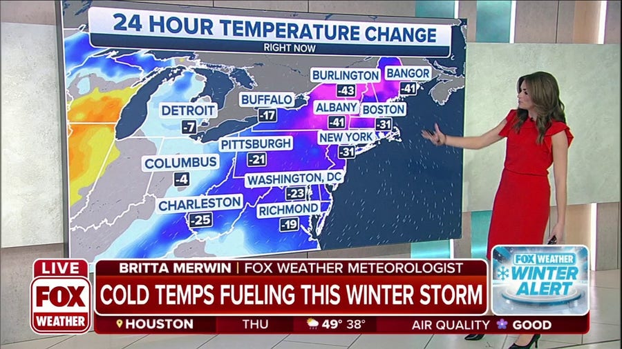 Cold temperatures fueling winter storm in the Northeast