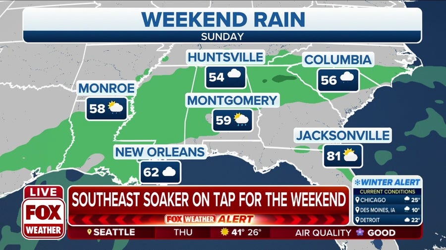 Chilly rain to dampen outdoor weekend plans in South
