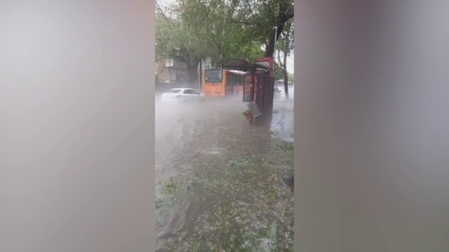 Watch: Storm dumps heavy rain, hail in Argentina