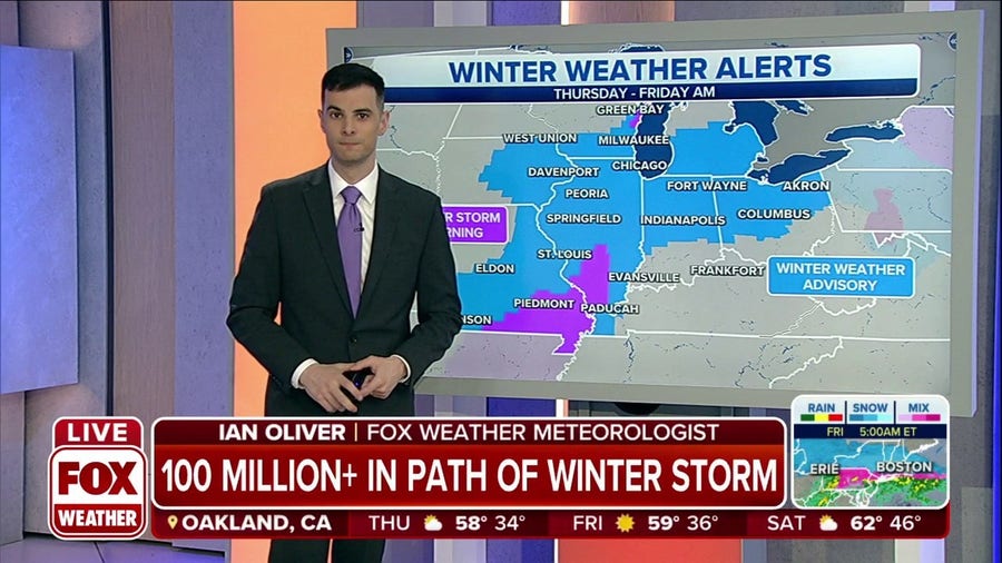 More than 100 million in path of late week winter storm