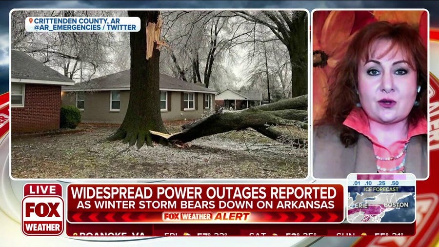 Winter storm hammers Arkansas causing widespread power outages