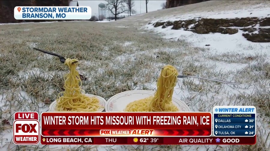 Plates of spaghetti freeze in Missouri amid frigid weather