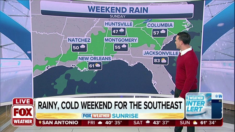 Rainy, chilly weekend ahead for the southeast