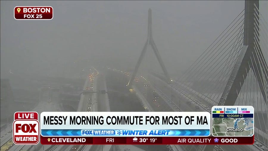Winter storm making for a messy morning commute for most of MA
