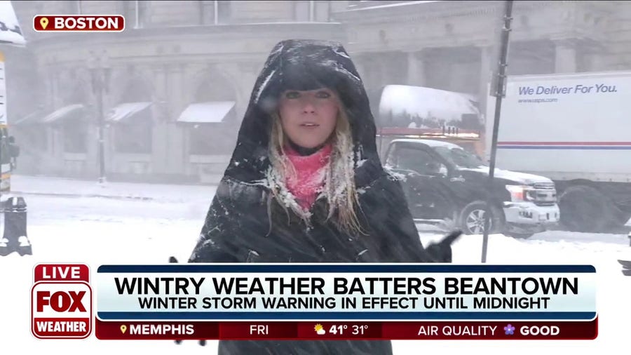 Boston getting battered with snow, gusty winds during winter storm