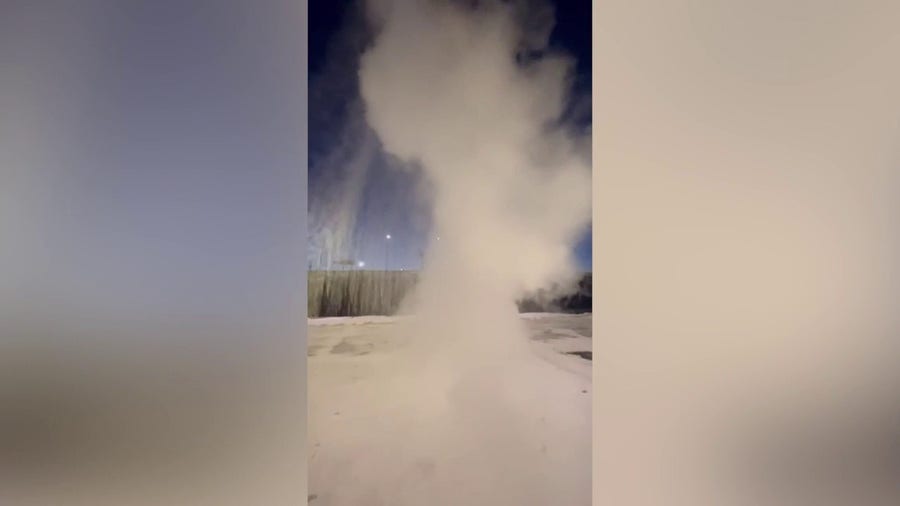 Watch: Hot water turns to snow in South Dakota