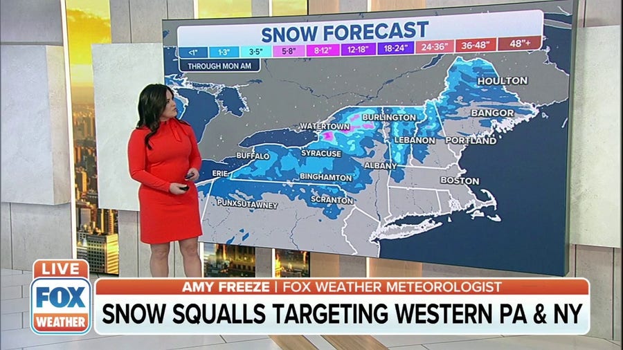Snow squalls, lake-effect snow target the Northeast