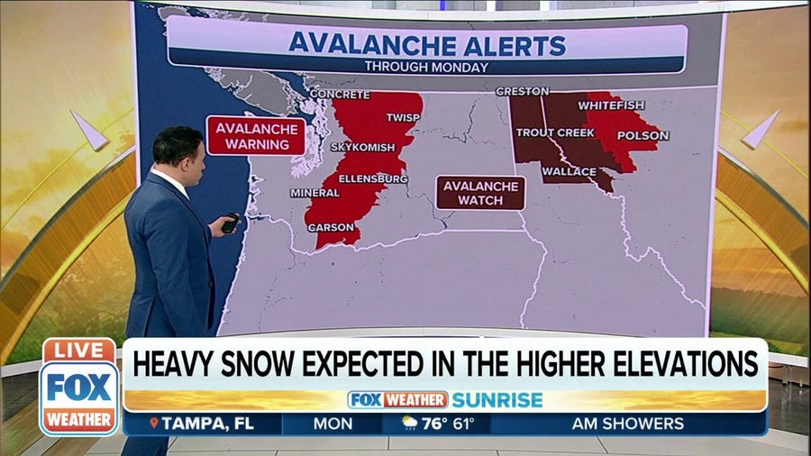 Avalanches are possible in the higher elevations in Pacific Northwest