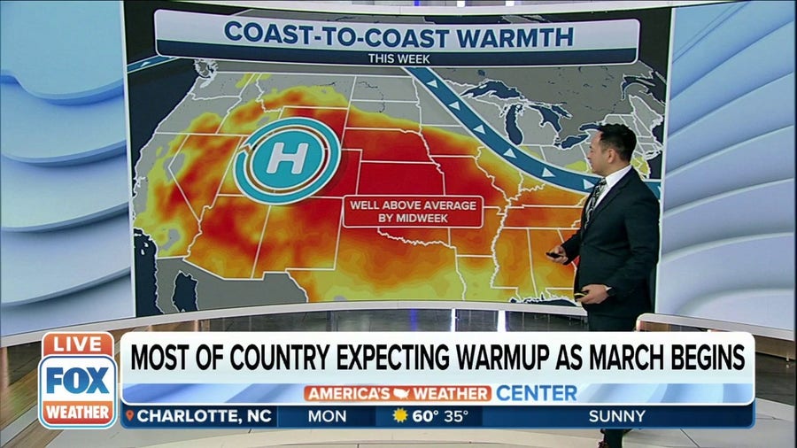 Most of U.S. expecting to warmup as March begins