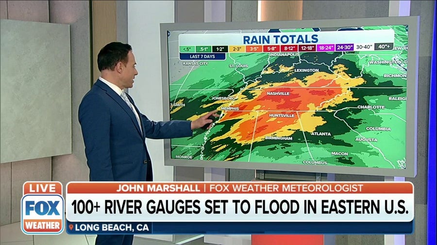 100+ river gauges set to flood in eastern U.S.