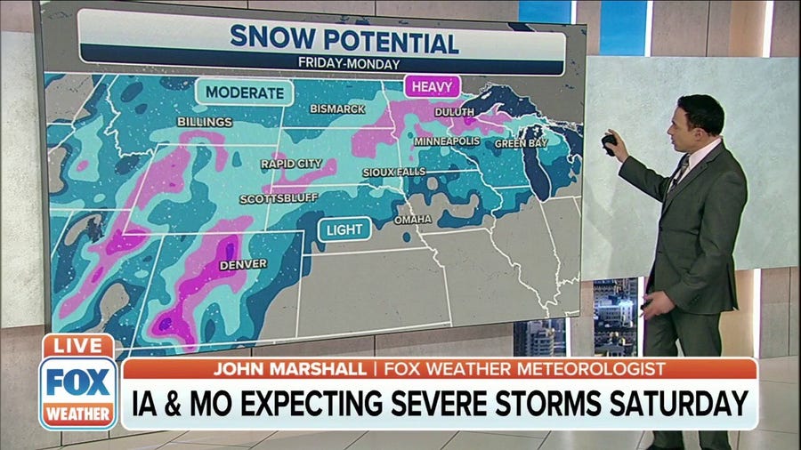 Weekend storm to bring heavy snow, severe storms to Central U.S.