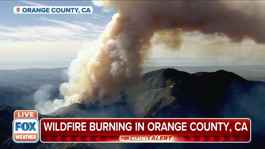 Jim Fire spreads rapidly in Orange County, California