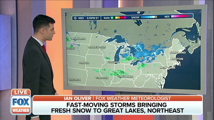 Winter storms to deliver fresh snow to Great Lakes, Northeast