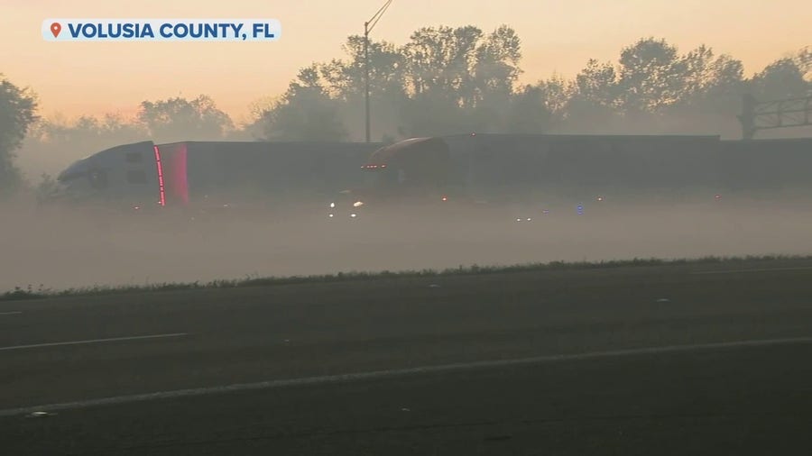 Watch: Fog, smoke at the scene of a fatal crash on I-95 in Florida