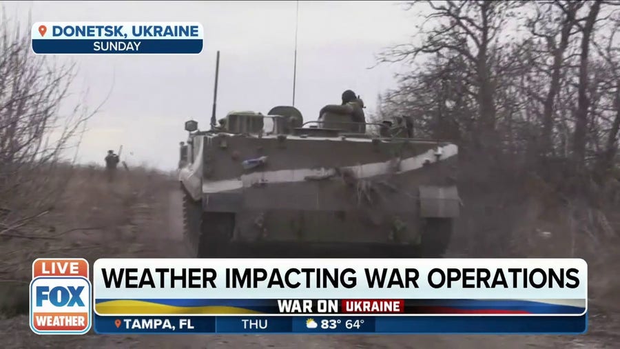 How is the weather impacting war operations in Ukraine