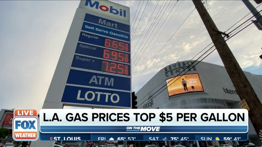 Los Angeles gas prices top $5 per gallon