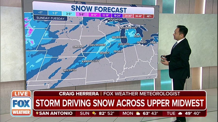 Snow, ice moving across the Great Lakes