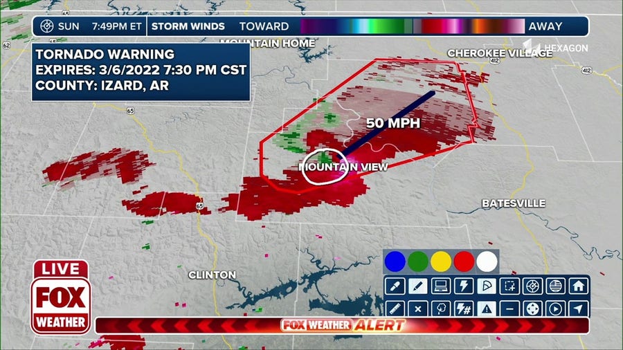 Possible tornado in Izard County Arkansas