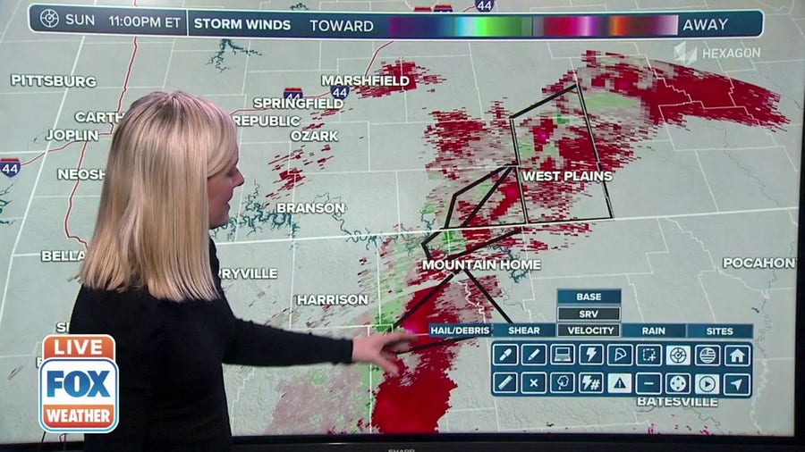 Line of storms touching off potential tornadoes