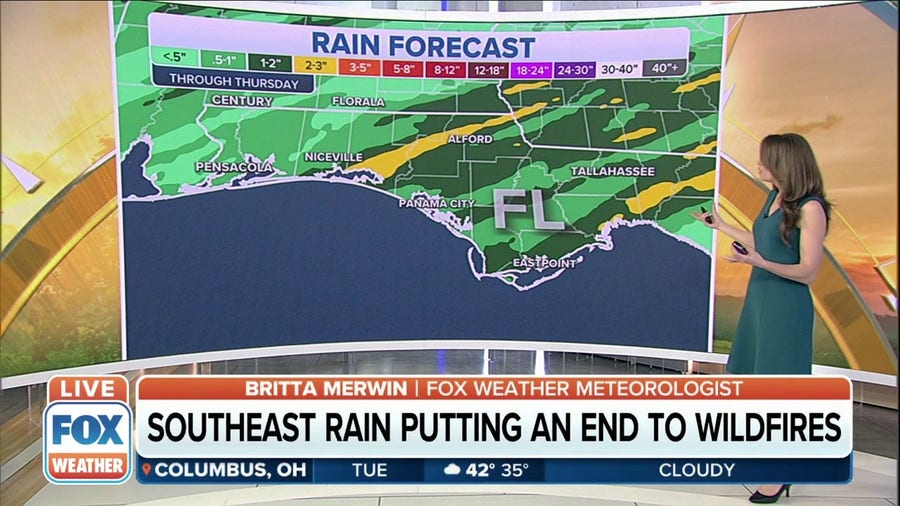 Southeast rain could help put an end to Florida's wildfires