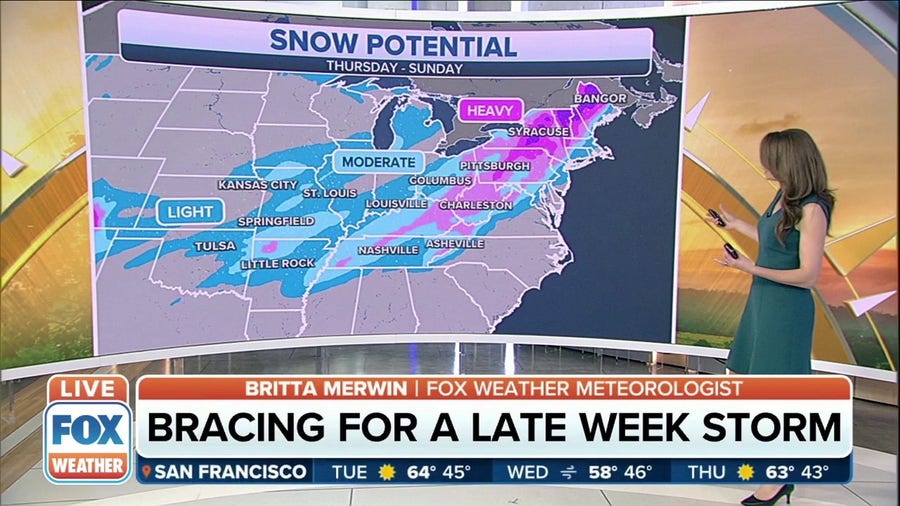 Late week winter storm could blast Northeast, mid-South with heavy snow