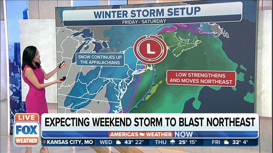 Weekend storm to deliver significant snow from Tennessee to Maine