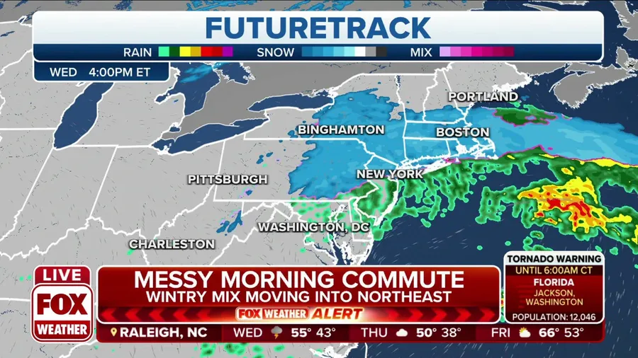 Fast-moving snowmaker sweeps across Northeast on Wednesday