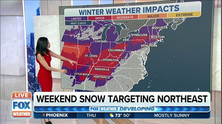 Weekend snowstorm: Weather impacts from Plains to Northeast
