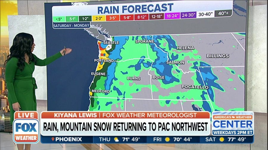 Pacific Northwest gears up for multiple rounds of rain, snow this weekend
