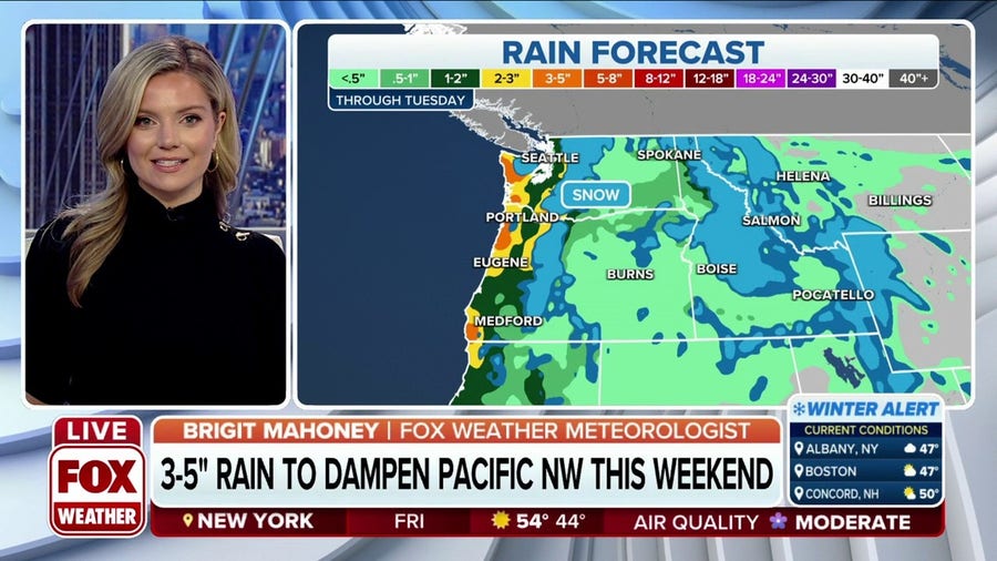 Pacific Northwest looking at 3-5 inches of rain this weekend