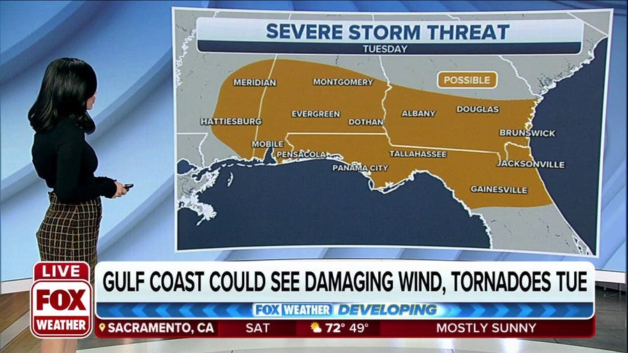 Tornadoes, damaging winds possible in Gulf Coast next week