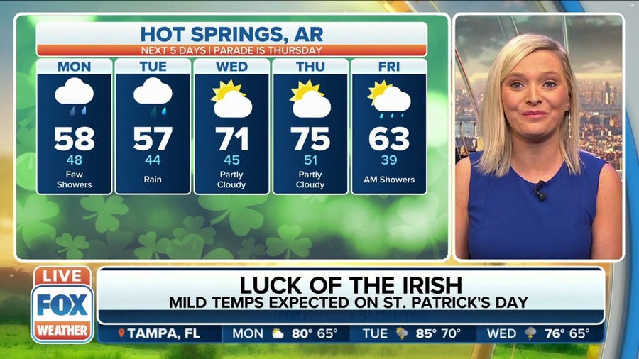 Mild temperatures expected on St. Patrick's Day