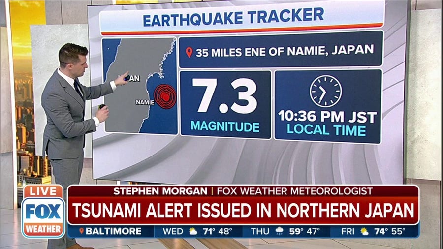 Major earthquake, magnitude 7.3, rocks Japan
