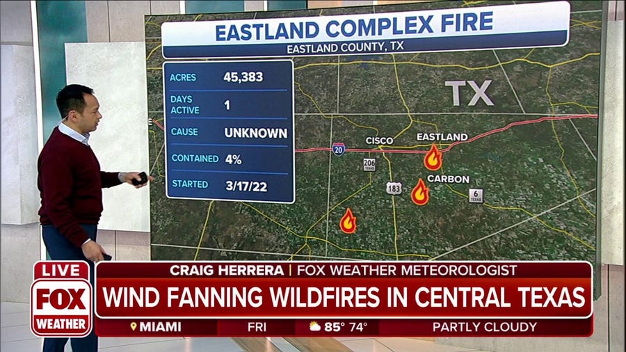 Eastland Complex Fire burns more than 45,000 acres