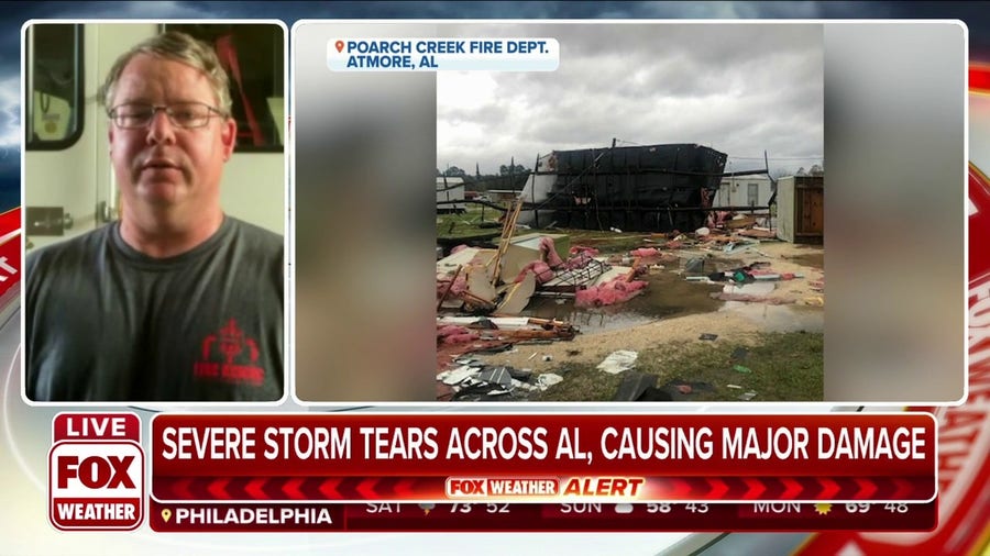 Alabama Fire Captain: Severe storms destroyed many mobile homes, 'a lot of debris to search through'