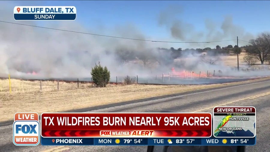 Eastland Complex Fire in Texas now includes 7 fires after 3 new blazes ignited Sunday
