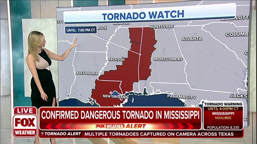 Widespread tornado watch in effect for Mississippi, Alabama through Tuesday evening