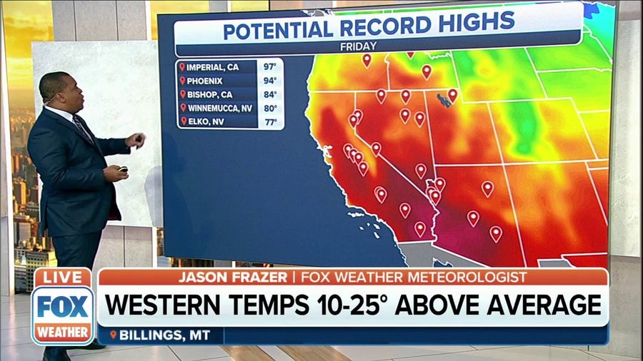 Record warmth engulfs the West through the weekend