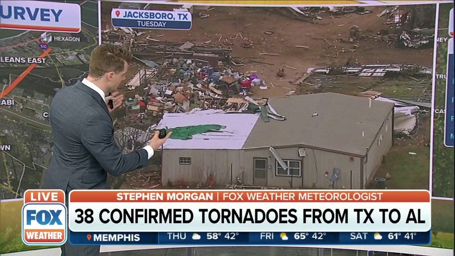 From Texas to Alabama, severe weather outbreak produces 38 confirmed tornadoes