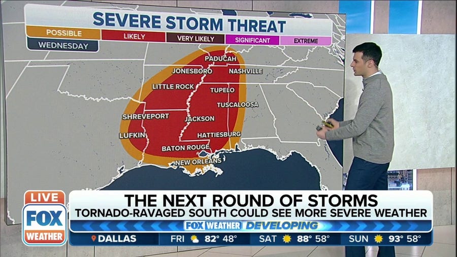 Tornado-ravaged South could get more severe weather next week
